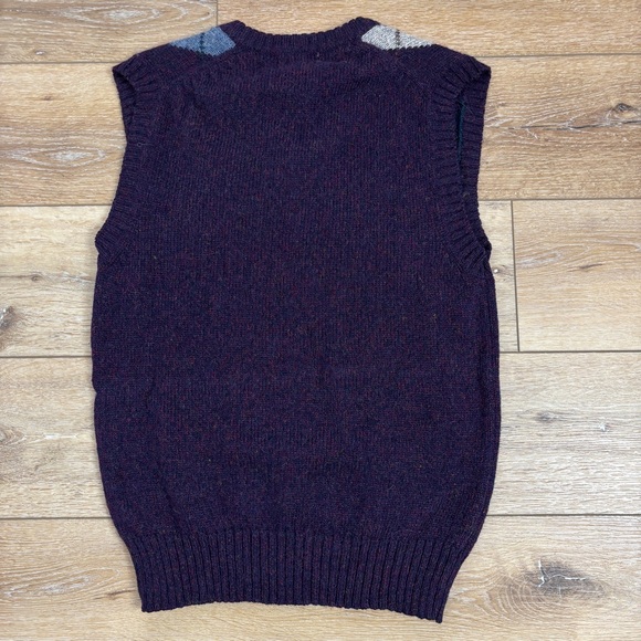 VTG Royal Scott Mens Large Shetland Wool Sweater Vest Argyle Made in Hong Kong - Picture 9 of 9